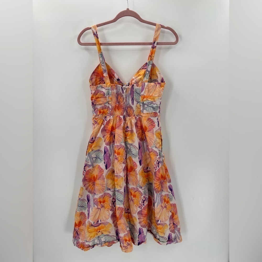 Anthropologie Cecilia Pettersson Floral Tie Front Dress Size 10 - Picture 5 of 5